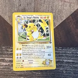 Pokemon TCG Card English Gym Challenge Lt. Surge's Raichu 11/132 Holo Rare 2000 - Image 4