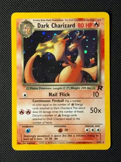 Pokemon Cards Dark Charizard 4/82 Team Rocket Holo SWIRL Rare LP - Image 1
