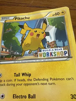 2016 Pokemon TCG Pikachu 20/108 Build-A-Bear Exclusive. Promo Stamped Card *Worn - Image 3
