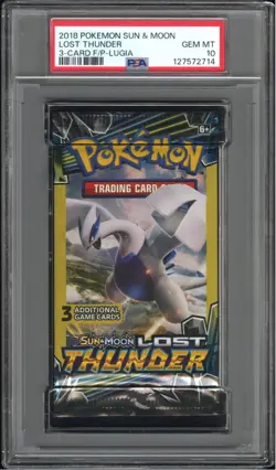 Pokemon Lost Thunder Lugia Art Sealed Booster Pack PSA 10 3 Card Mini Pack - Image 1