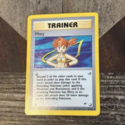 Pokemon TCG Misty Trainer Card Gym Heroes 18/132 Holo Rare WOTC 1999 VLP See Pic - Image 2