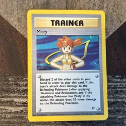 Pokemon TCG Misty Trainer Card Gym Heroes 18/132 Holo Rare WOTC 1999 VLP See Pic - Image 4