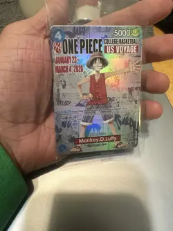 One Piece Monkey D Luffy US College Basketball Promo Card *SEALED* W/poster NYC - Image 1