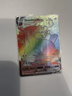 Greedent VMAX Rainbow Secret Rare 272/264 Fusion Strike Pokemon Card NM - Image 1