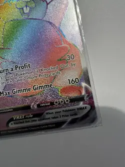 Greedent VMAX Rainbow Secret Rare 272/264 Fusion Strike Pokemon Card NM - Image 4