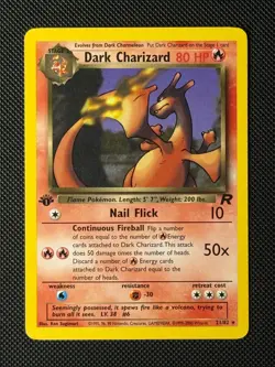 Pokemon Cards Dark Charizard 21/82 1ST EDITION Team Rocket Rare NM - Image 1