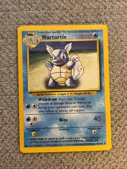 Pokemon TCG Wartortle Base Set Unlimited Uncommon Card 42/102 LP Condition - Image 1