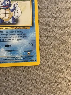 Pokemon TCG Wartortle Base Set Unlimited Uncommon Card 42/102 LP Condition - Image 2