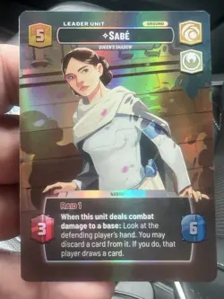 Star Wars Unlimited Sabe Leader Unit Queen's Shadow Holo Card - Image 1