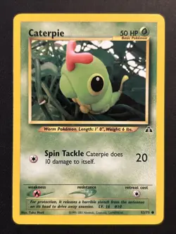 Caterpie 53/75 Neo Discovery Common Pokemon TCG Card NM - Image 1