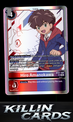Hiro Amanokawa BT21-080 SR Digimon Card Game Super Rare World Convergence Card N - Image 1