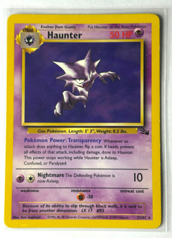 Haunter - 21/62 - Pokemon Fossil Unlimited Rare Card WOTC LP - Image 1