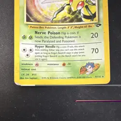 Pokemon Koga's Beedrill 9/132 Gym Challenge Holo Rare Unlimited 80 HP Card - Image 2