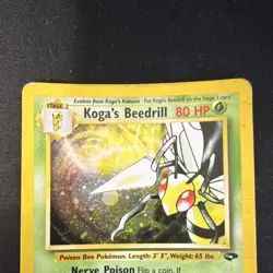 Pokemon Koga's Beedrill 9/132 Gym Challenge Holo Rare Unlimited 80 HP Card - Image 3