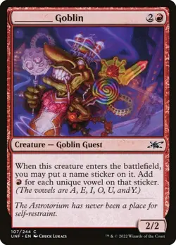 "Name Sticker" _____ Goblin 1x MtG Unfinity UNF SP/NM - Image 1