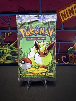 1999 Pokemon Jungle Unlimited Booster Pack Sealed Flareon Art WOTC 742818060639 - Image 1