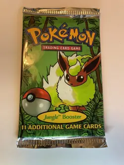 1999 Factory SEALED Pokemon Jungle Booster Pack Flareon artwork WOTC New - Image 2