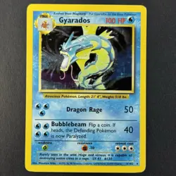 Gyarados #6/102 Base Set Unlimited Holo Vintage Pokemon TCG Card - Image 1