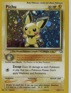 2000 Pokemon Neo Genesis Pichu Holo #12/111 (Borders More Even Than Scan Shows) - Image 1