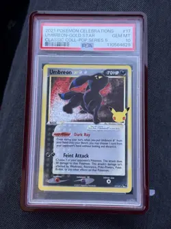 Pokemon Umbreon Gold Star 17/17 Celebrations Classic Collection Holo PSA 10 - Image 3