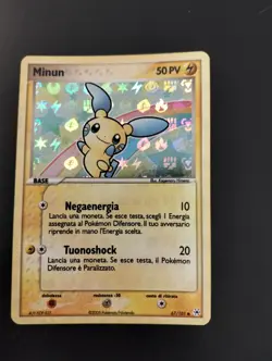 2004 Pokemon, EX Hidden Legends, #67/101 Minun, Reverse Holo - Image 1