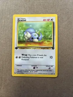 Dratini 53/82 1st Edition Team Rocket Pokemon WOTC LP Vintage - Image 1
