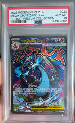 2025 Pokemon Mega Evolution Promo MEP EN 023 Mega Charizard EX UPC PSA 10 - Image 1
