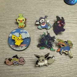 8 X Pokemon Enamel Pin LOT Surfing Pikachu Etc+ - Image 1
