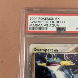 2004 POKEMON EX TEAM MAGMA VS TEAM AQUA #95 SWAMPERT EX-HOLO PSA 7 - Image 2