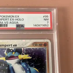 2004 POKEMON EX TEAM MAGMA VS TEAM AQUA #95 SWAMPERT EX-HOLO PSA 7 - Image 3