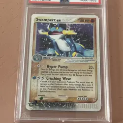 2004 POKEMON EX TEAM MAGMA VS TEAM AQUA #95 SWAMPERT EX-HOLO PSA 7 - Image 4