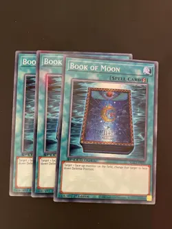 🔥 3x Yugioh BOOK OF MOON SGX3-EN131 SPEED DUEL COMMON NM PLAYSET 1ST ED 🔥 - Image 1