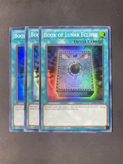 X3 Book of Lunar Eclipse (MP22-EN099, Super Rare) YUGIOH PLAYSET NEW - Image 1