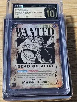 CGC 10 PRISTINE - 2024 ONE PIECE OP09 093 MARSHALL D. TEACH WANTED ALT ART ENG - Image 1