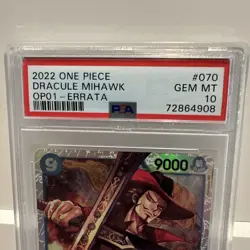 2022 ONE PIECE ROMANCE DAWN 070 DRACULE MIHAWK PSA 10 - Image 3