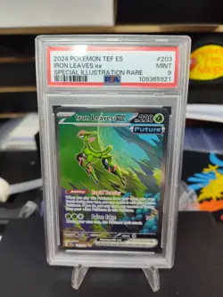 2024 Pokemon SV Temporal Forces TEF EN Iron Leaves ex #203/162 PSA 9 - Image 1