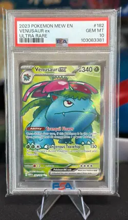 PSA 10 GEM MINT Pokemon TCG Venusaur ex 182/165 Scarlet & Violet 151 Ultra Rare - Image 1