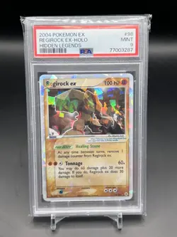 PSA 9 Mint Regirock Ex Holo 99 Hidden Legends Pokemon Graded Slab 2004 - Image 1