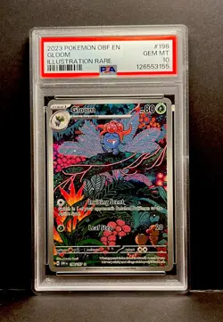 Gloom Sv03: Obsidian Flames Holo Illustration Rare Pokemon Card 198/197 PSA 10 - Image 1