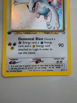 Lugia Holo 1st Ed Neo Genesis 9/111 Pokemon Card - Vintage WOTC - Authentic - MP - Image 4