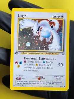 Lugia Holo 9/111 1st Edition Neo Genesis 2000 Pokemon WOTC Vintage Rare Near M - Image 1