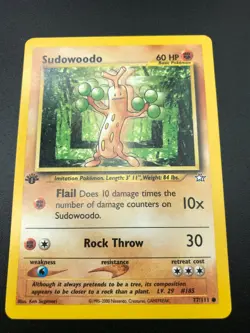 Sudowoodo 1st Edition Common 77/111 Neo Genesis Pokemon TCG Card NM 2000 - Image 1
