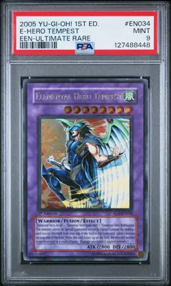 PSA 9 MINT Elemental Hero Tempest EEN-EN034 Ultimate Rare 1st Edition *48 Yugioh - Image 1