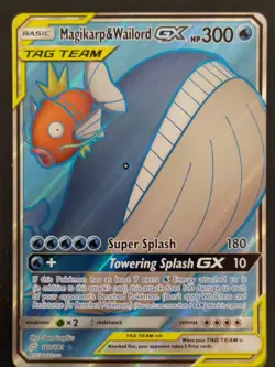 Magikarp and Wailord GX 160/181 Team Up Full Art Pokemon Card NM/LP - Image 1