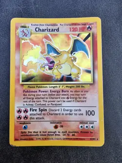 🔥 Pokemon TCG Charizard 4/102 - Pokemon Base Set Holo Rare - Moderate Play 🔥 - Image 1