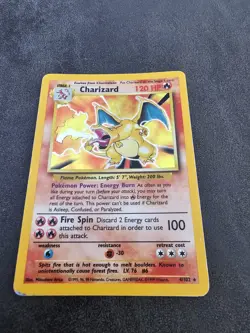 🔥 Pokemon TCG Charizard 4/102 - Pokemon Base Set Holo Rare - Moderate Play 🔥 - Image 2