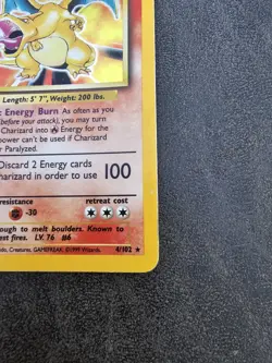 🔥 Pokemon TCG Charizard 4/102 - Pokemon Base Set Holo Rare - Moderate Play 🔥 - Image 5