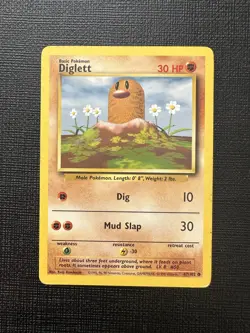 Diglett 47/102 - Base Set (MP) - Fight Fighting Symbol Misprint Error - Image 1