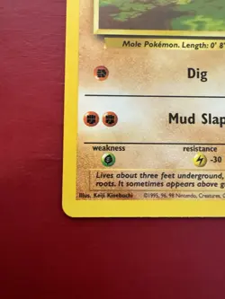 Diglett 47/102 Fighting Symbol Error Base Unlimited Pokemon Card NM - Image 5