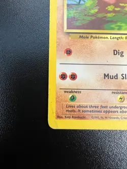 Pokemon Diglett 47/102 Base Set MISPRINT Sideways Enegy Symbol Heavy Play - Image 5
